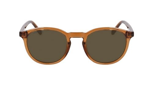 Lacoste Okulary przeciwsłoneczne unisex dla dorosłych L916S - przezroczyste brązowe z solidnymi soczewkami typu khaki