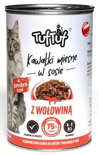TUF TUF Kawałki mięsne z wołowiną dla kota puszka 415g - Mokra karma dla kotów - miniaturka - grafika 1