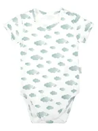 Body dla niemowląt - Chłopięce Body bawełniane krótki rękaw Chmurki biały, Nicol,r.80 - miniaturka - grafika 1
