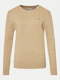 Gant Sweter 4800100 Beżowy Slim Fit - Swetry damskie - miniaturka - grafika 1