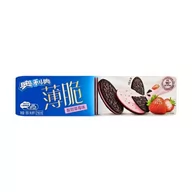 Ciastka - Ciasteczka Oreo Thin Strawberry 95g - miniaturka - grafika 1