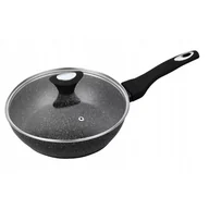 Patelnie - Patelnia głęboka z pokrywką 22 cm mała Krisberg marmurkowa indukcyjna gaz - miniaturka - grafika 1