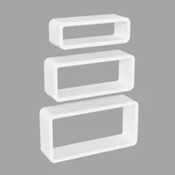 Półki do salonu - Półki modułowe wiszące ścienne Fos Białe 400/350/300 - miniaturka - grafika 1