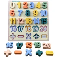 Puzzle - Puzzle Drewniane Edukacyjne Matematyka Liczby Cyfry Zkb-2053 - miniaturka - grafika 1