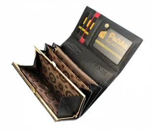 Portfel Damski Skórzany Peterson Złota Klamra Skóra Naturalna RFID PL 466 CZARNY 15,5 x 9,5 x 3 [cm] - Portfele - miniaturka - grafika 7