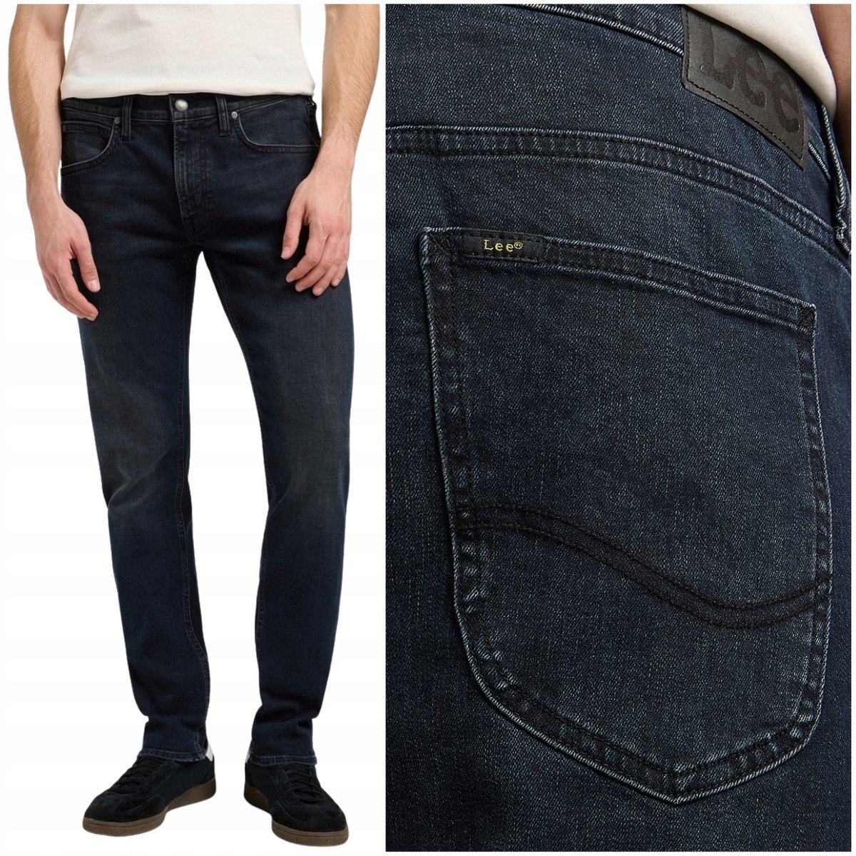 Lee LUKE slim Below Zero elastyczne mocno zwężane spodnie jeansowe W33 L32