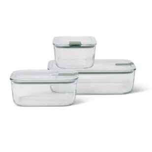 Mepal Zestaw pojemników szklanych na żywność EasyClip Nordic Sage 106185094700 2 x 700 ml + 1.5 l - Pojemniki kuchenne - miniaturka - grafika 1