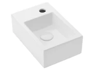 Umywalki - Umywalka ścienna Uptrend Rosa 24x37 cm prostokątna prawa biały połysk TR4331A - miniaturka - grafika 1