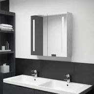 Szafki łazienkowe - vidaXL Szafka łazienkowa z lustrem i LED szarość betonu 62x14x60 cm 326518 - miniaturka - grafika 1