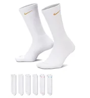 Skarpetki damskie - Skarpety długie NIKE 6-PAK Everyday Plus Cushioned Białe Dri-FIT - miniaturka - grafika 1