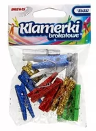 Pasmanteria - BREWIS Klamerki brokatowe 3.5cm mix Brewis - opak. 12 szt. - miniaturka - grafika 1