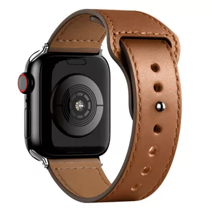 Pasek Alogy Leather Strap Band skóra do Apple Watch 1/2/3/4/5/6/7/8/SE/ULTRA (42/44/45/49mm) brązowy - Akcesoria do smartwatchy - miniaturka - grafika 2
