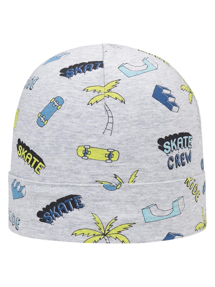 Chłopięca czapka dzianinowa z nadrukiem szara Döll r.51