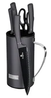 Noże - Grafitowy zestaw stalowych noży ze stojakiem K3-M64 - miniaturka - grafika 1