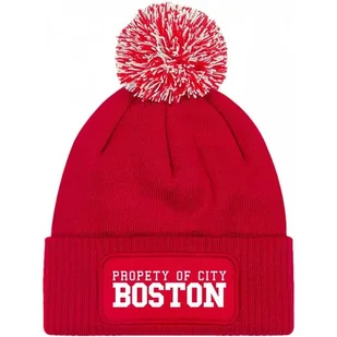 Czapka Czerwona z Pomponem BOSTON CITY Zimowa Na Prezent Wzory - Czapki damskie - miniaturka - grafika 1