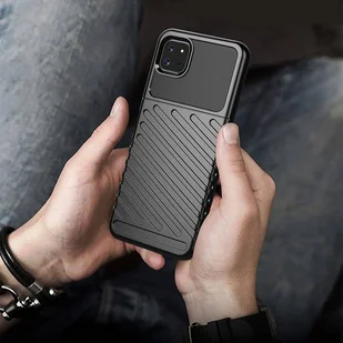 Thunder Case elastyczne pancerne etui pokrowiec Samsung Galaxy A22 5G czarny - Etui i futerały do telefonów - miniaturka - grafika 7