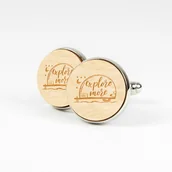 Spinki do mankietów i krawatów - Spinki drewniane - Car - Kamper - Explore more - miniaturka - grafika 1