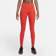 Spodnie sportowe damskie - Nike One Czerwony XS - miniaturka - grafika 1