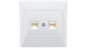 Gniazdka elektryczne - Ospel Gniazdo komputerowe podwójne. kat. 5e FOREX Akcent BIAŁY GPK-2A/F/00 - miniaturka - grafika 1