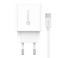 Ładowarki do telefonów - Ładowarka sieciowa Foneng EU46, 1xUSB, QC 3.0 + Kabel USB typ C - miniaturka - grafika 1