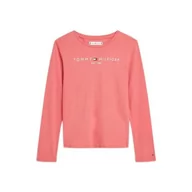 Koszulki dla dziewczynek - Tommy Hilfiger Koszulka dziewczęca Essential L/S, Empire Pink, 8 lat - miniaturka - grafika 1