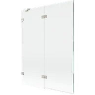 Parawany nawannowe - Mexen Lunar parawan nawannowy 2-skrzydłowy lewy 130 x 150 cm, transparent, nikiel szczotkowany - 897-130-100-97-00-L - miniaturka - grafika 1