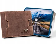 Portfele - PETERSON portfel męski skórzany cienki slim skóra naturalna + pudełko - miniaturka - grafika 1