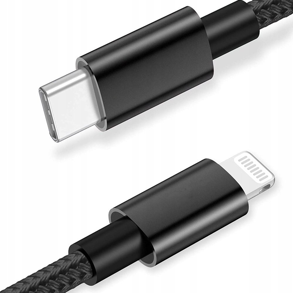 TRWAŁY KABEL PRZEWÓD ŁADUJĄCY USB-C - LIGHTNING do IPHONE MOCNY PD 20W 1m