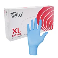 Rękawiczki jednorazowe - Rękawiczki nitrylowe XL niebieskie Velo 100sztuk - miniaturka - grafika 1