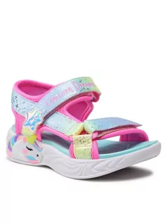 Buty dla dziewczynek - Skechers Sandały Majestic Bliss 302682L/PKMT Niebieski - grafika 1