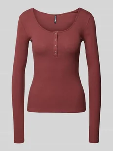 T-shirt z długim rękawem i dekoltem w łódkę - Koszulki i topy damskie - miniaturka - grafika 1