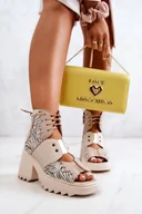 Botki damskie - Skórzane Botki Na Suwak Maciejka 05321-04 Beżowe-37 - miniaturka - grafika 1