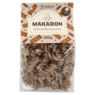 Makaron żytni pełnoziarnisty świderki 250g - Makaron - miniaturka - grafika 1