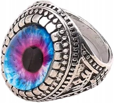 Srebrny Sygnet Niebieskie Oko Saurona Demona Chaosu Proroka Stal Szlachetna