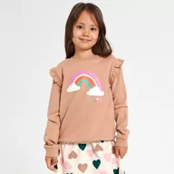 Swetry dla dziewczynek - Sinsay - Bluza z nadrukiem - Brązowy - miniaturka - grafika 1