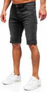 Spodenki męskie - Czarne krótkie spodenki jeansowe męskie Denley TF194 - miniaturka - grafika 1