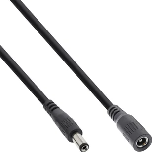 InLine InLine® DC extension cable, DC plug male/female 5.5x2.5mm, AWG 18, black, 0,5m - Kable - miniaturka - grafika 1