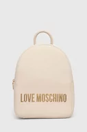 Plecaki - Love Moschino plecak damski kolor beżowy mały z aplikacją - miniaturka - grafika 1