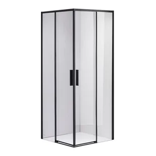 Czarna kabina prysznicowa kwadratowa Super Slim Nova 80x80 drzwi rozsuwane - Kabiny prysznicowe - miniaturka - grafika 1