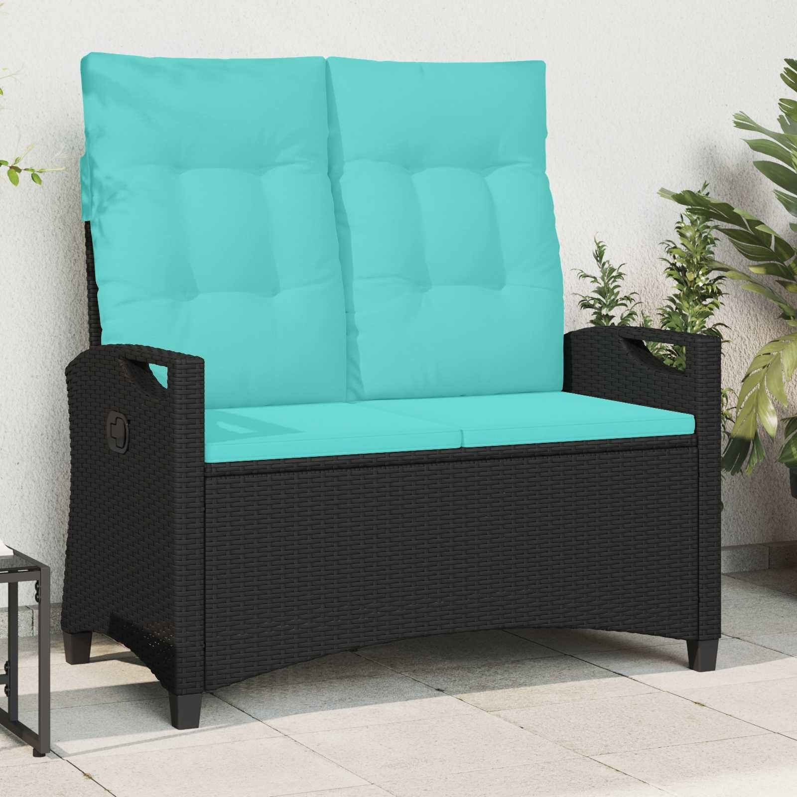 vidaXL Ławka ogrodowa z poduszką 105 x 60 x 112 cm stal
