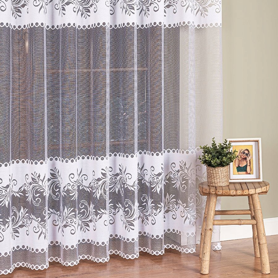 Sławomira firana żakardowa wzór 018074 wys. 250cm, kolor biały (na metry)
