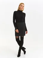 Swetry damskie - Golfy damskie czarny - SGO0242CA sweter golf długi rękaw - TOP SECRET - Odzieżowy sklep internetowy TOP SECRET - miniaturka - grafika 1