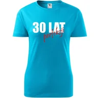 Koszulki i topy damskie - Damska Koszulka z Nadrukiem 30 lat perfekcji na trzydzieste urodziny turkusowy L - miniaturka - grafika 1