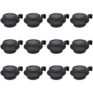 Lampy ogrodowe - vidaXL Solarne lampy ogrodzeniowe LED, 12 szt., czarne - miniaturka - grafika 1