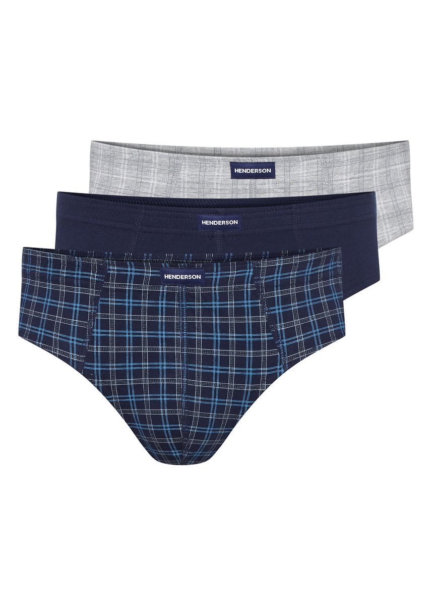 Majtki męskie slipy Classic Henderson 3-pak szary, granatowy XL