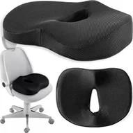 Poduszki na krzesła - Poduszka ortopedyczna do siedzenia Alogy Seat Pillow do auta na krzesło do biurka siedzisko na fotel z pianką Memory Foam zapamiętująca Czarna - miniaturka - grafika 1