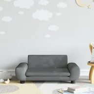 Łóżka dla dzieci i młodzieży - vidaXL Sofa dla dzieci, ciemnoszara, 70x45x33 cm, aksamit - miniaturka - grafika 1