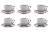 Filiżanki - Zestaw nowoczesnych filiżanek do espresso ze spodkiem dla 6 osób szary GRESI - miniaturka - grafika 1