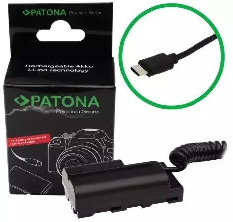 Patona PATONA Adapter Dummy USB-C do Sony NP-F NP-FM50 NP-F550 NP-F750 NP-F960 NP-F970 NP-FM500