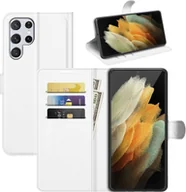Etui i futerały do telefonów - Pokrowiec König Design kompatybilny z Samsung Galaxy S22 Ultra 5G z syntetycznej skóry - Etui na telefon biały - miniaturka - grafika 1